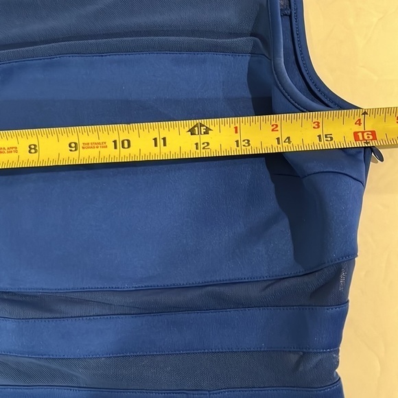 Spense Sleeveless Blue Dress Sheer Panels Size 8 - Picture 7 of 12